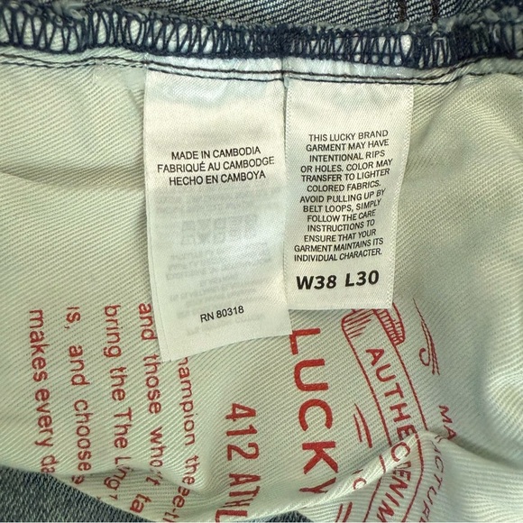 Lucky Brand Athletic Slim Jeans Size 38 x 30 NWT - Picture 9 of 9